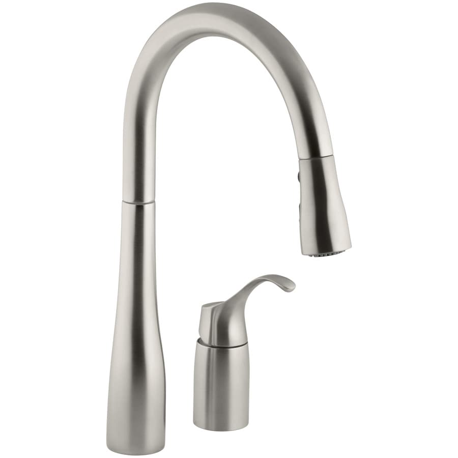 Shop KOHLER Simplice Vibrant Stainless 1 Handle Pull Down Kitchen