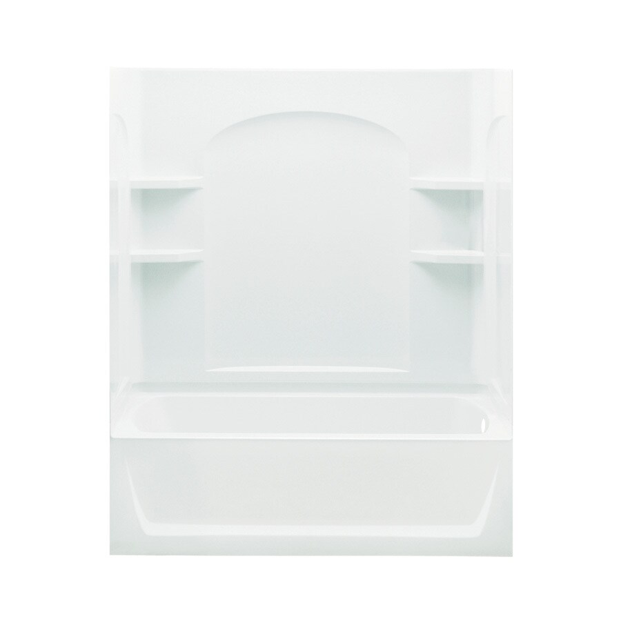 Sterling 71220126-0 Skirted White Fiberglass and Plastic Composite Rectangular Skirted Bathtub with Right-Hand Drain (Common: 32-in x 60-in; Actual: 74-in x 32-in x 60.25-in)