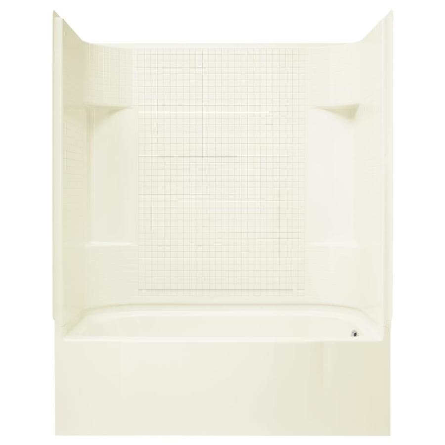 Sterling 71140122-96 Accord Biscuit Fiberglass and Plastic Composite Rectangular Skirted Bathtub with Right-Hand Drain (Common: 30-in x 60-in; Actual: 74-in x 30.5-in x 60.25-in)