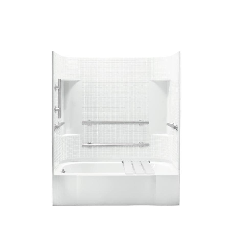 Sterling 71140115-0 Accord White Fiberglass and Plastic Composite Rectangular Skirted Bathtub with Left-Hand Drain (Common: 30-in x 60-in; Actual: 72-in x 30.5-in x 60.25-in)