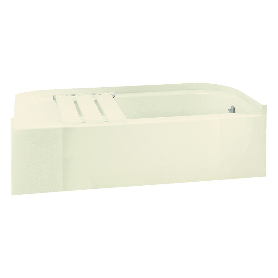 Sterling 71141124-96 Accord Biscuit Fiberglass and Plastic Composite Rectangular Skirted Bathtub with Right-Hand Drain (Common: 30-in x 60-in; Actual: 15-in x 30.5-in x 60.25-in)