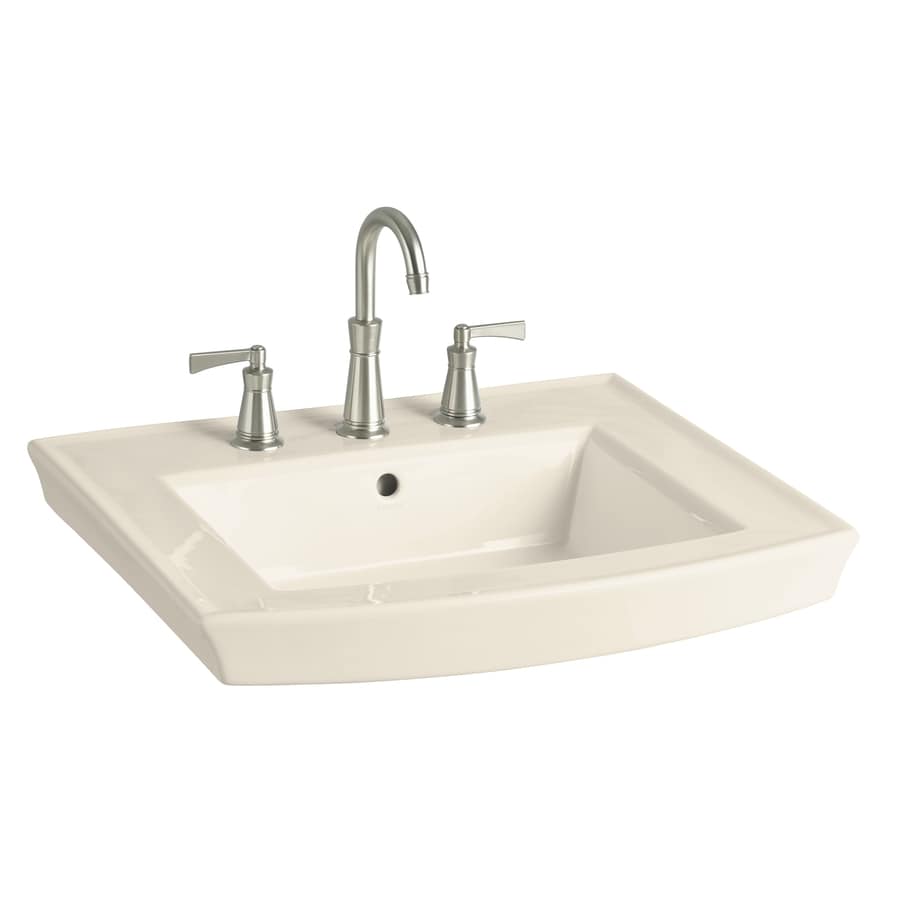 KOHLER Archer 7.94-in H Almond Vitreous China Pedestal Sink Top in the ...