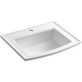 Drop In Bathroom Sinks At Lowes Kohler Archer White Drop In Rectangular Bathroom Sink With Overflow