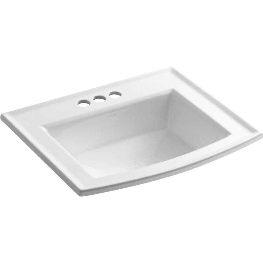 Kohler Archer White Drop In Rectangular Bathroom Sink With Overflow In The Bathroom Sinks Department At Lowescom