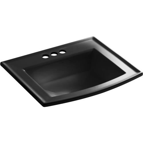 KOHLER Archer Black Undermount Rectangular Bathroom Sink with Overflow