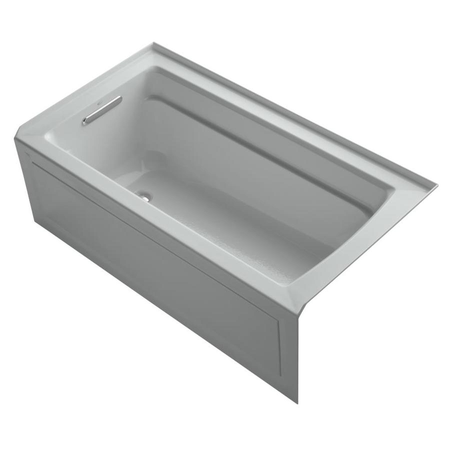 Kohler Archer Ice Grey Acrylic Rectangular Alcove Bathtub Kohler Archer Ice Grey Acrylic Rectangular Alcove Bathtub With Left Hand Drain Common