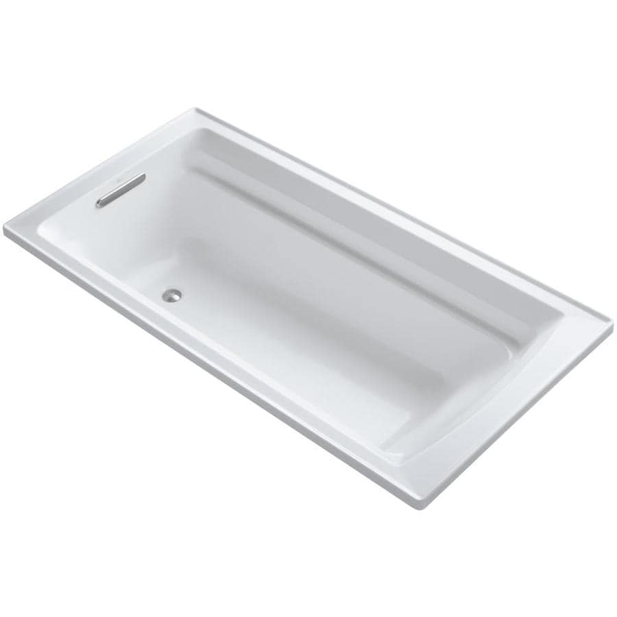 KOHLER Archer 72in White Acrylic Rectangular Reversible Drain DropIn