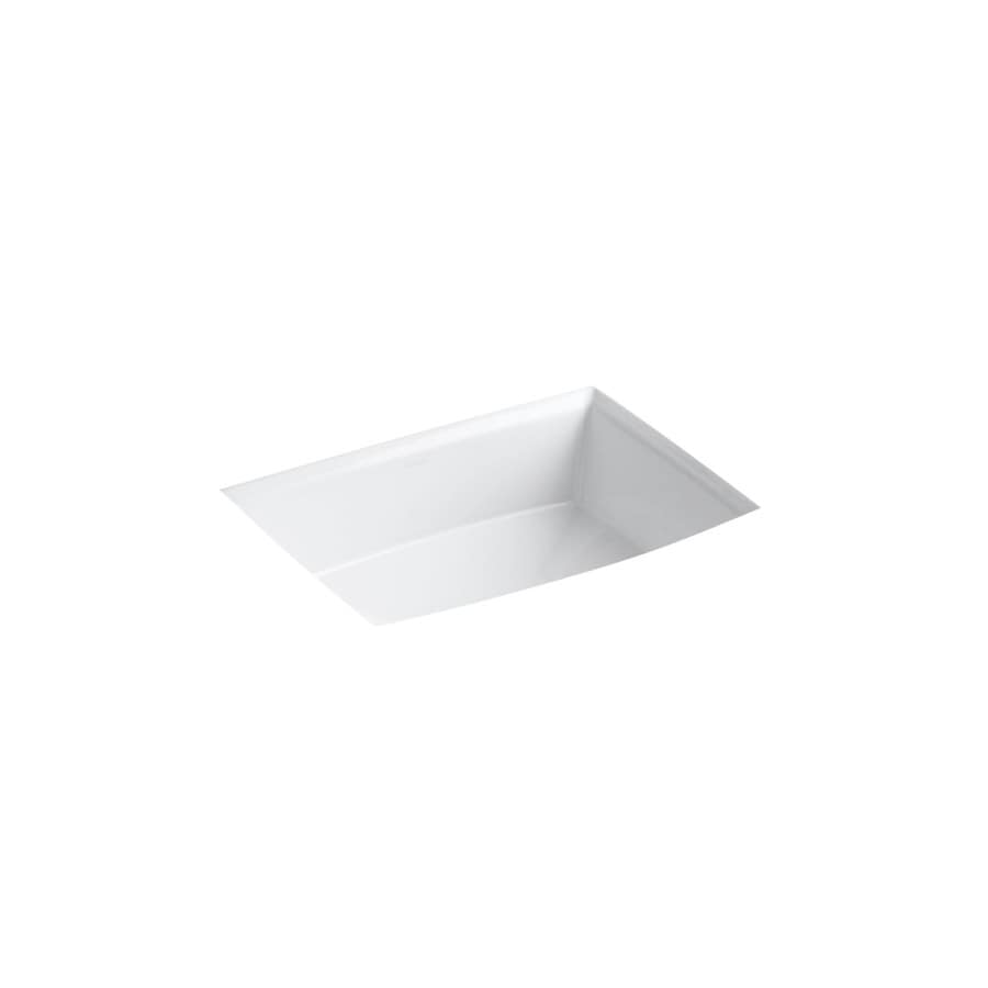 Kohler Archer White Undermount Rectangular Bathroom Sink