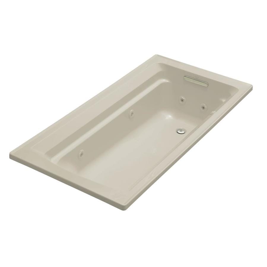 KOHLER Archer 72in Sandbar Acrylic DropIn Whirlpool Tub with