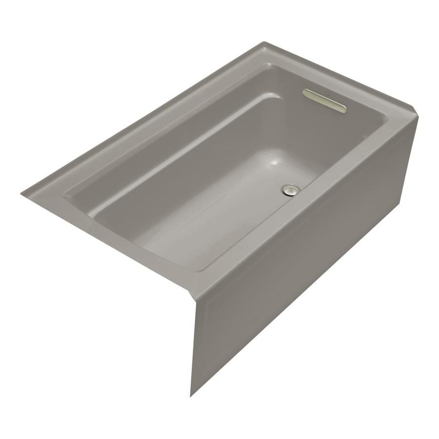 lowes rectangular cashmere kohler drain alcove archer bathtub acrylic hand right