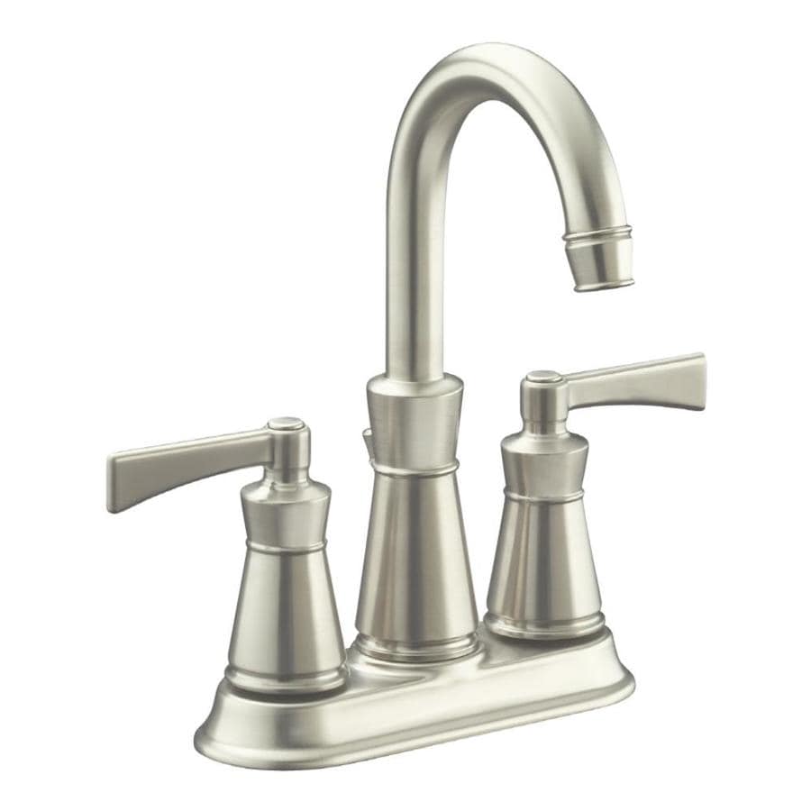 Shop KOHLER Archer Vibrant Brushed Nickel 2Handle 4in Centerset WaterSense Bathroom Faucet 