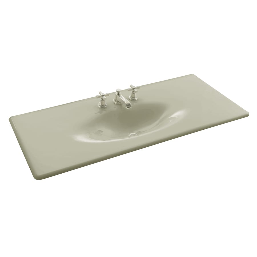 Shop KOHLER Impressions Sandbar Cast Iron Drop-in Oval Bathroom Sink ...
