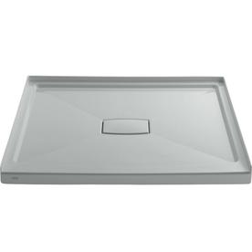 KOHLER Archer 48 in. L x 48 in. W Alcove Shower Pan Base with Center Drain and Removable Drain Cover in Ice Grey