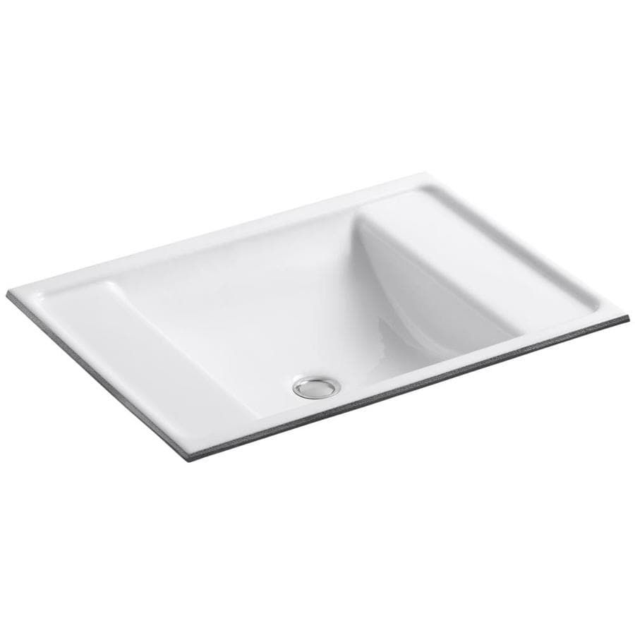 Shop KOHLER Ledges White Cast Iron Undermount Rectangular ...