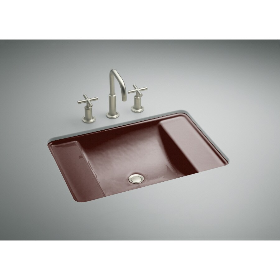 KOHLER Ledges Ember Cast Iron Undermount Rectangular Trough Bathroom