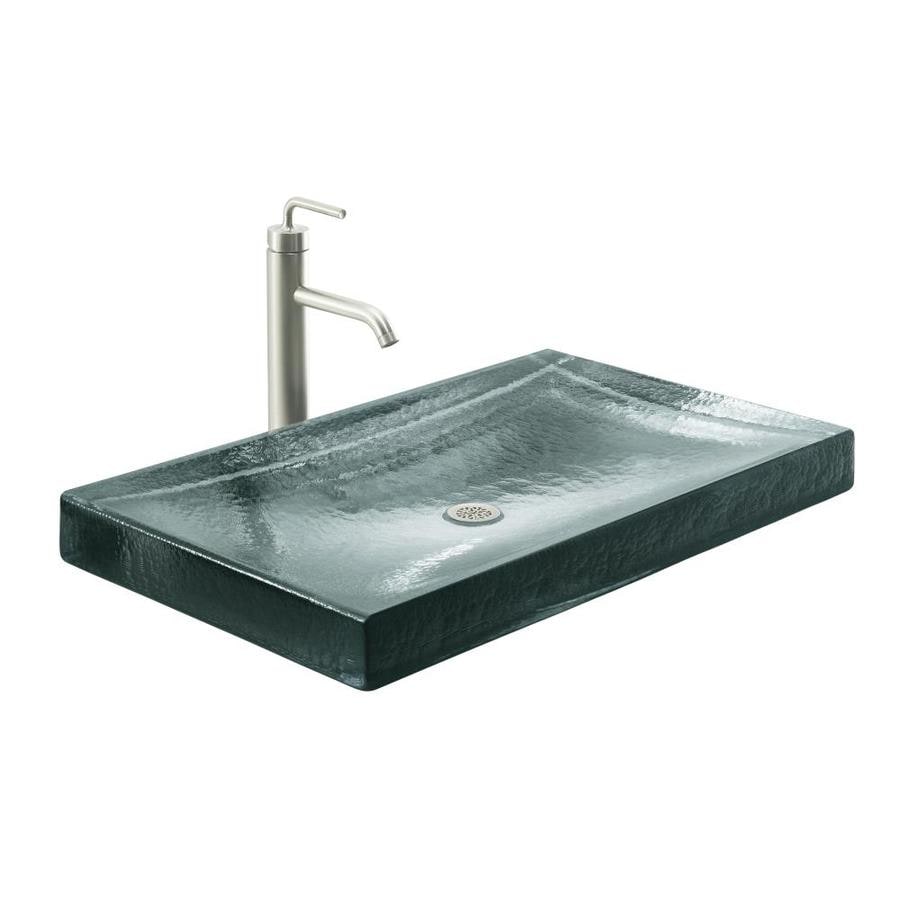 Kohler Lavinia Ice Glass Above Counter Rectangular Bathroom Sink In The Bathroom Sinks Department At Lowescom