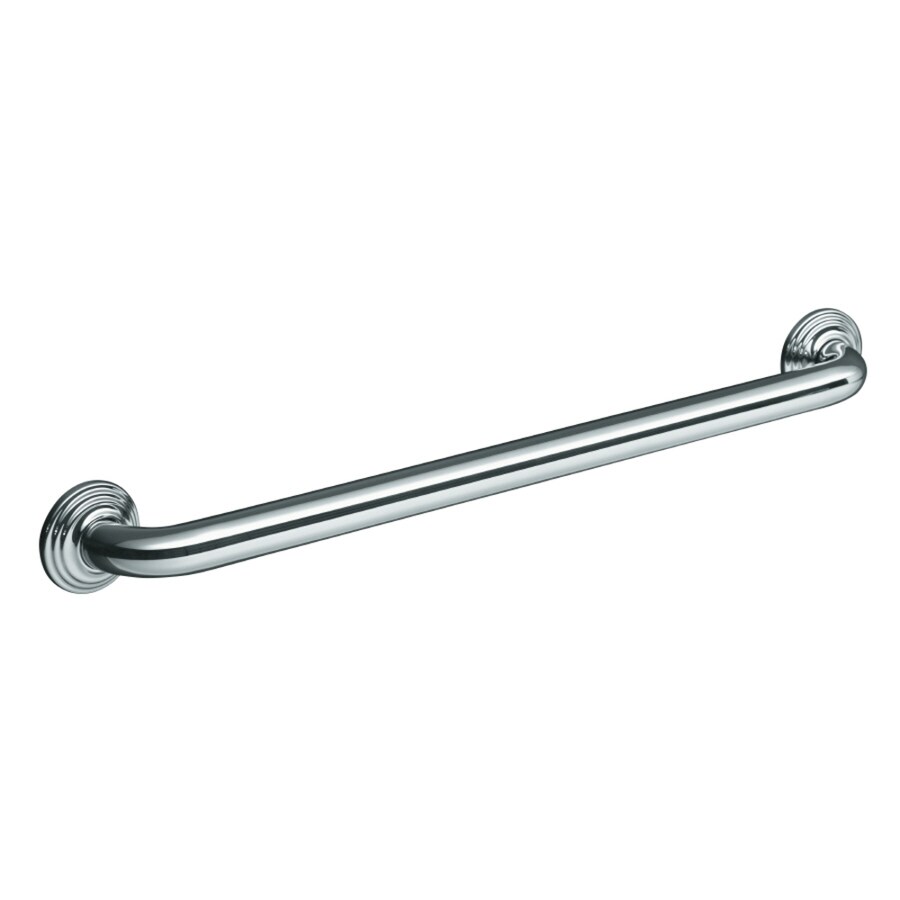 KOHLER Traditional 24in Polished Stainless Wall Mount (ADA Compliant) Grab Bar in the Grab Bars