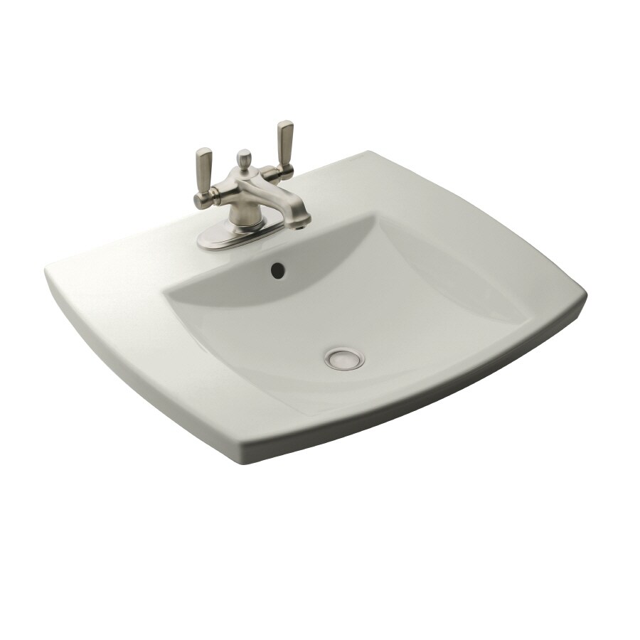 KOHLER Kelston Ice Grey Dropin Rectangular Bathroom Sink with Overflow