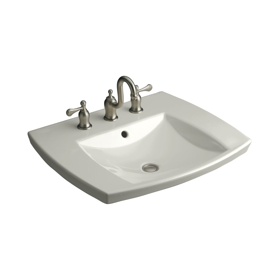 KOHLER Kelston Ice Grey Drop-In Rectangular Bathroom Sink with Overflow ...