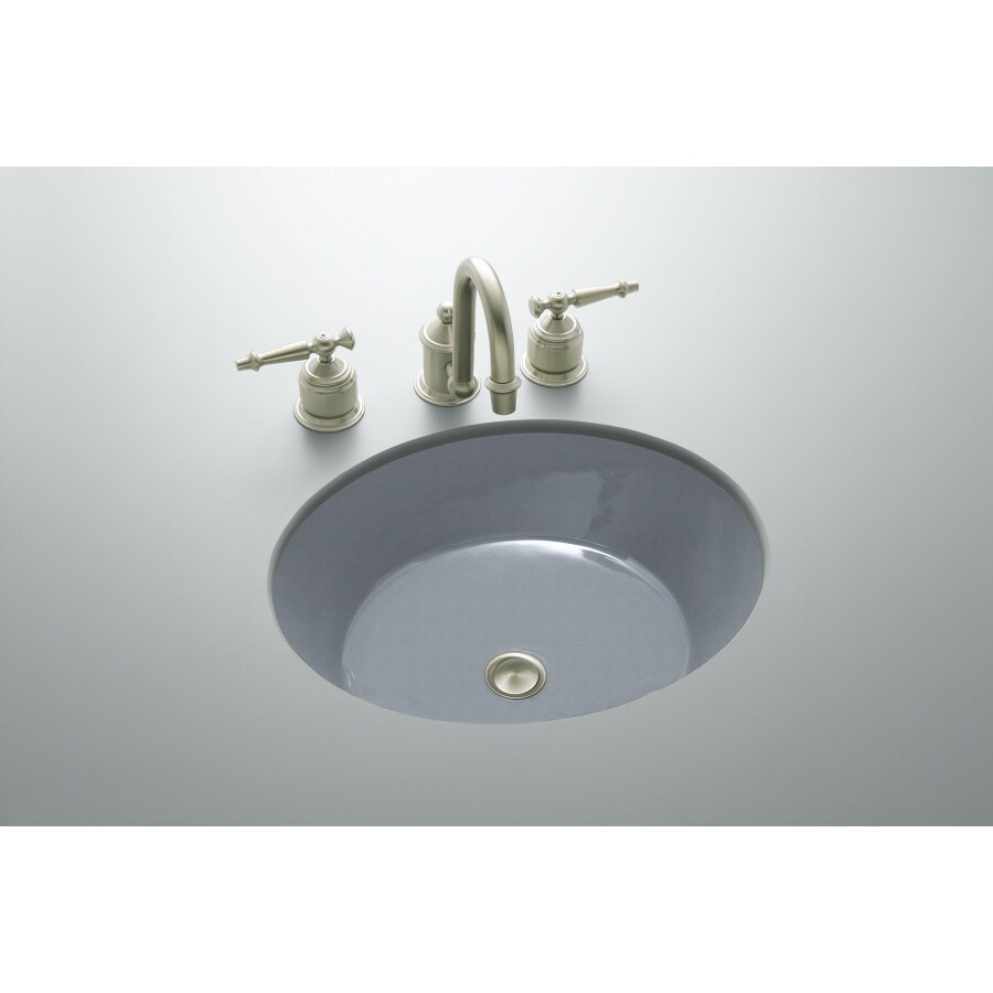 KOHLER Iron Flute Frost Cast Iron Undermount Bath Sink in the Bathroom