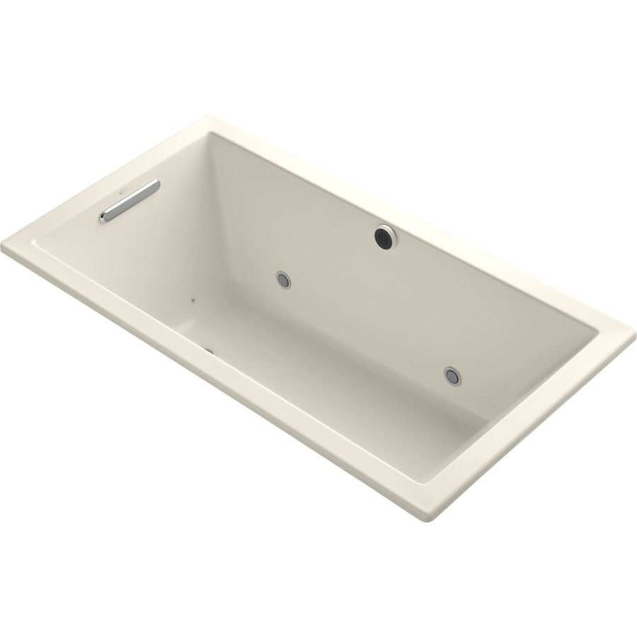 KOHLER 1168-GCR-47 Underscore 60-in L x 32-in W x 21-in H Acrylic Rectangular Drop-in Air Bath