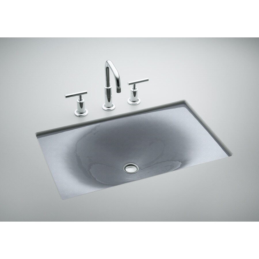 KOHLER Iron/Tones Frost Cast Iron Undermount Bath Sink in the Bathroom