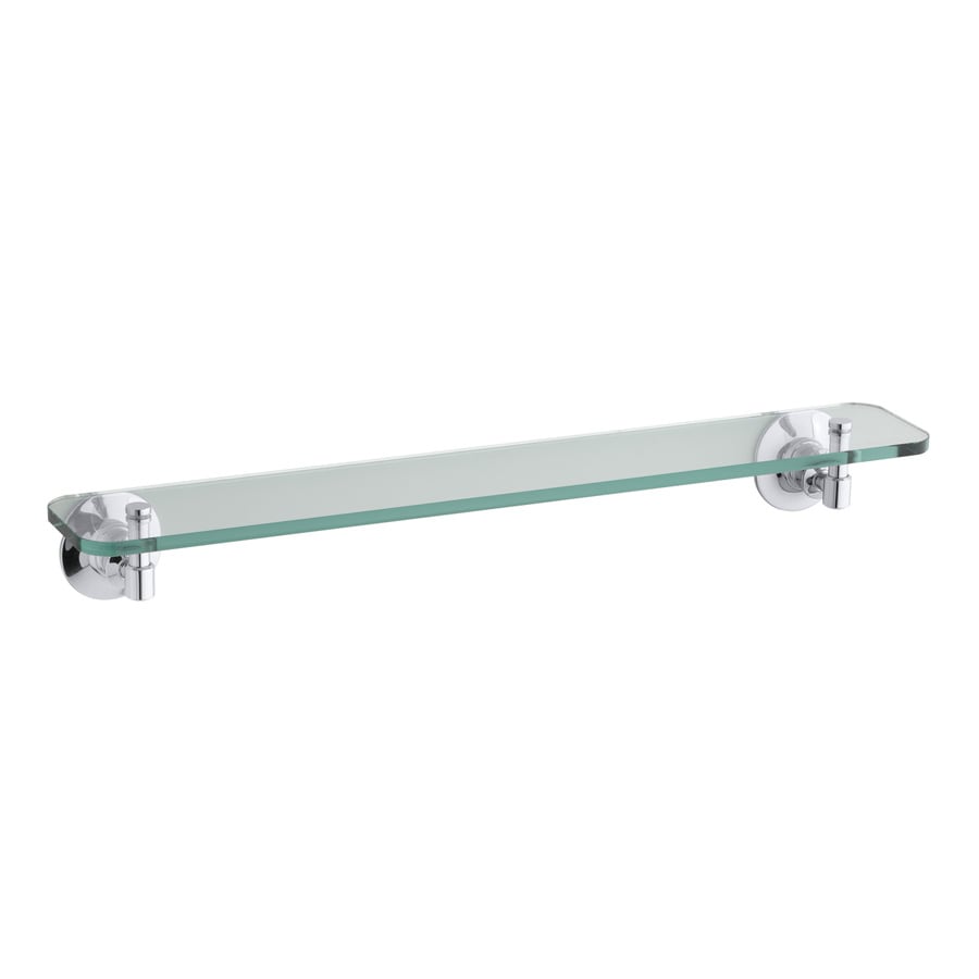 KOHLER Archer Polished Chrome Glass Bathroom Shelf at