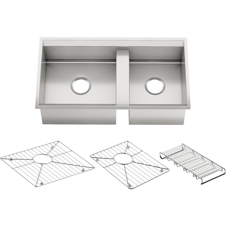 Kohler 8 Degree 33 In X 18 In Stainless Steel Double Basin