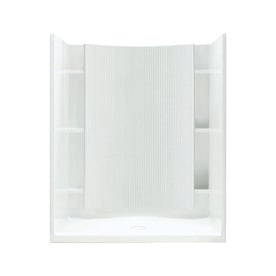 Shower Stalls Enclosures At Lowes Sterling Accord White Vikrell Wall And Floor 4 Piece Alcove Shower Kit Common