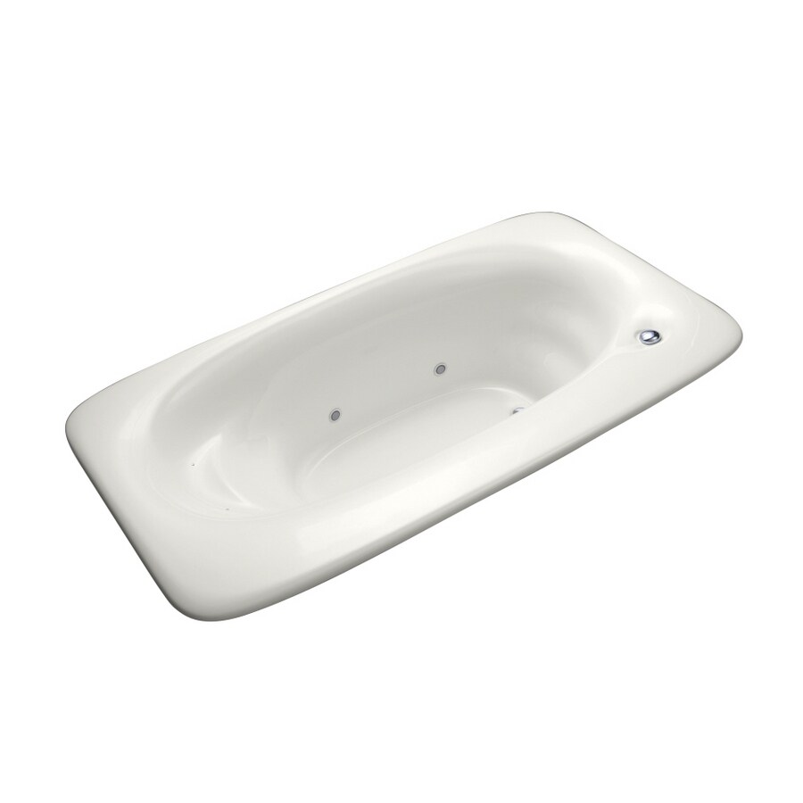 KOHLER 1143-R-0 87-15/16" x 48" Underscore White Oval In Rectangle Drop-In Tub