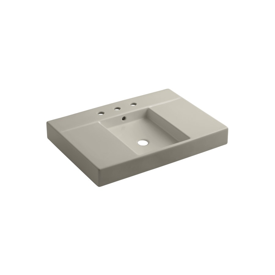 KOHLER 2955-8-G9 Traverse Sandbar Fire Clay Above Counter Rectangular Bathroom Sink