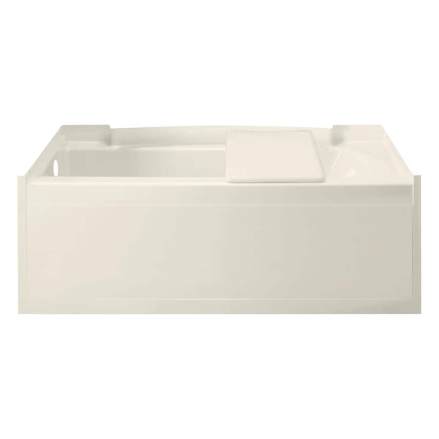Sterling 71151114-96 Accord Biscuit Fiberglass and Plastic Composite Rectangular Alcove Bathtub with Left-Hand Drain (Common: 30-in x 60-in; Actual: 15-in x 30-in x 60-in)