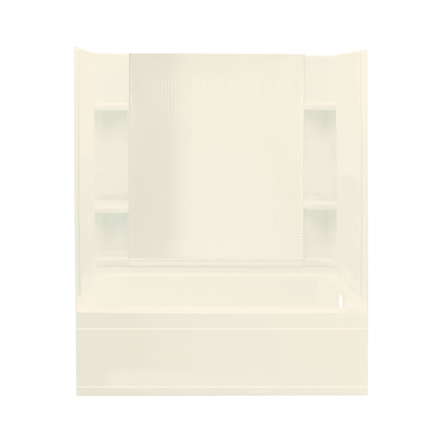 Sterling 71150120-96 Accord Biscuit Fiberglass and Plastic Composite Rectangular Skirted Bathtub with Right-Hand Drain (Common: 32-in x 60-in; Actual: 75.5-in x 32-in x 60.25-in)