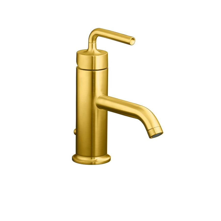 Kohler Purist Vibrant Modern Brushed Gold Handle Single Hole