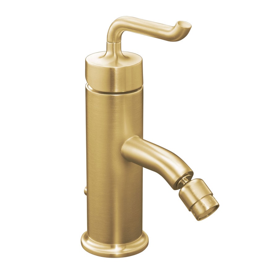 KOHLER Purist Vibrant Moderne Brushed Gold Horizontal Spray Bidet Faucet at Lowes.com