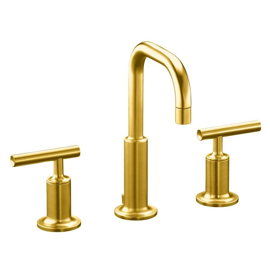 Shop KOHLER Purist Vibrant Modern Brushed Gold 1Handle Single Hole WaterSense Bathroom Faucet 