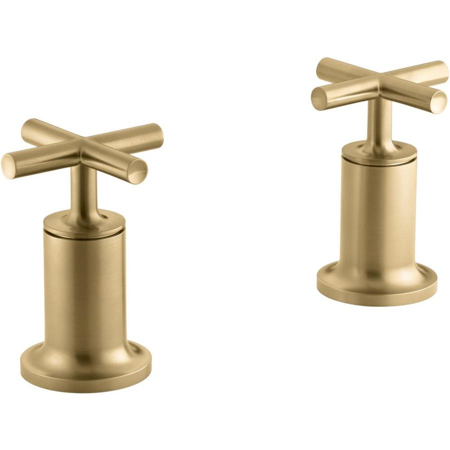 KOHLER 2Pack Vibrant Moderne Brushed Gold Cross Bathtub Faucet Handle in the Bathtub Faucet