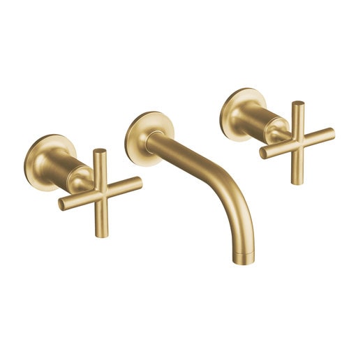 Kohler Purist Vibrant Moderne Brushed Gold 2 Handle Widespread Watersense Bathroom Faucet At 6739