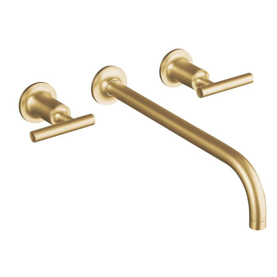 KOHLER Purist Vibrant Moderne Brushed Gold Widespread 2-Handle ...