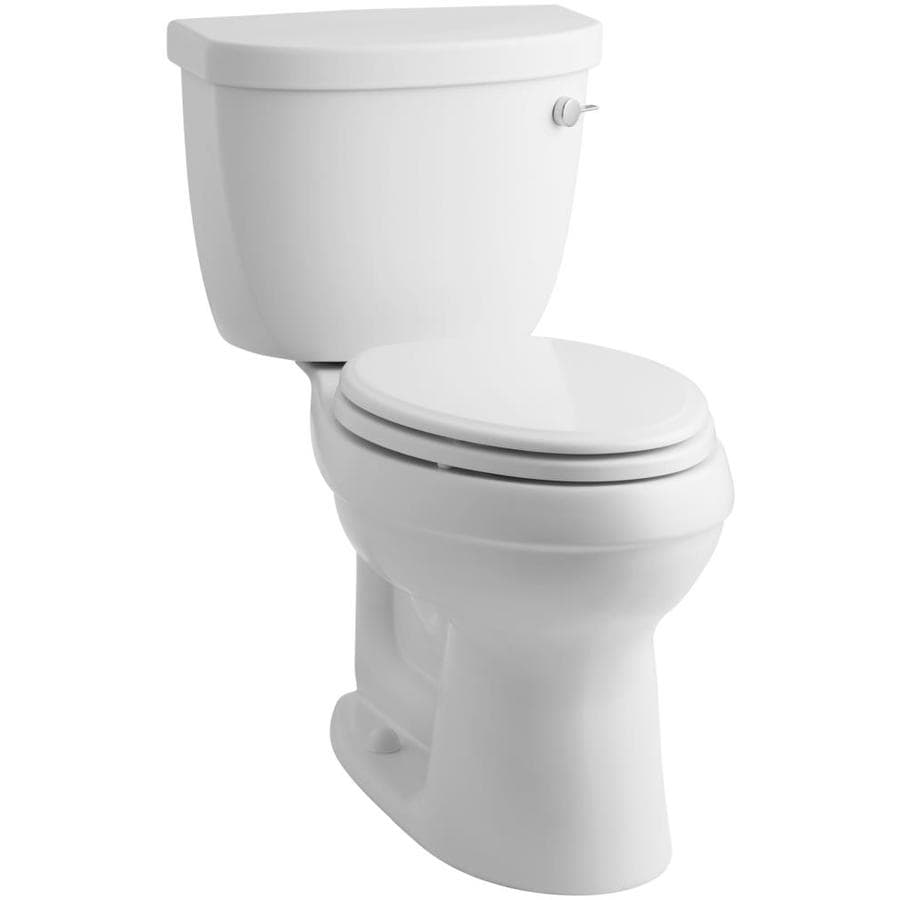 KOHLER Cimarron White Elongated Chair Height 2-Piece Toilet 12-in Rough