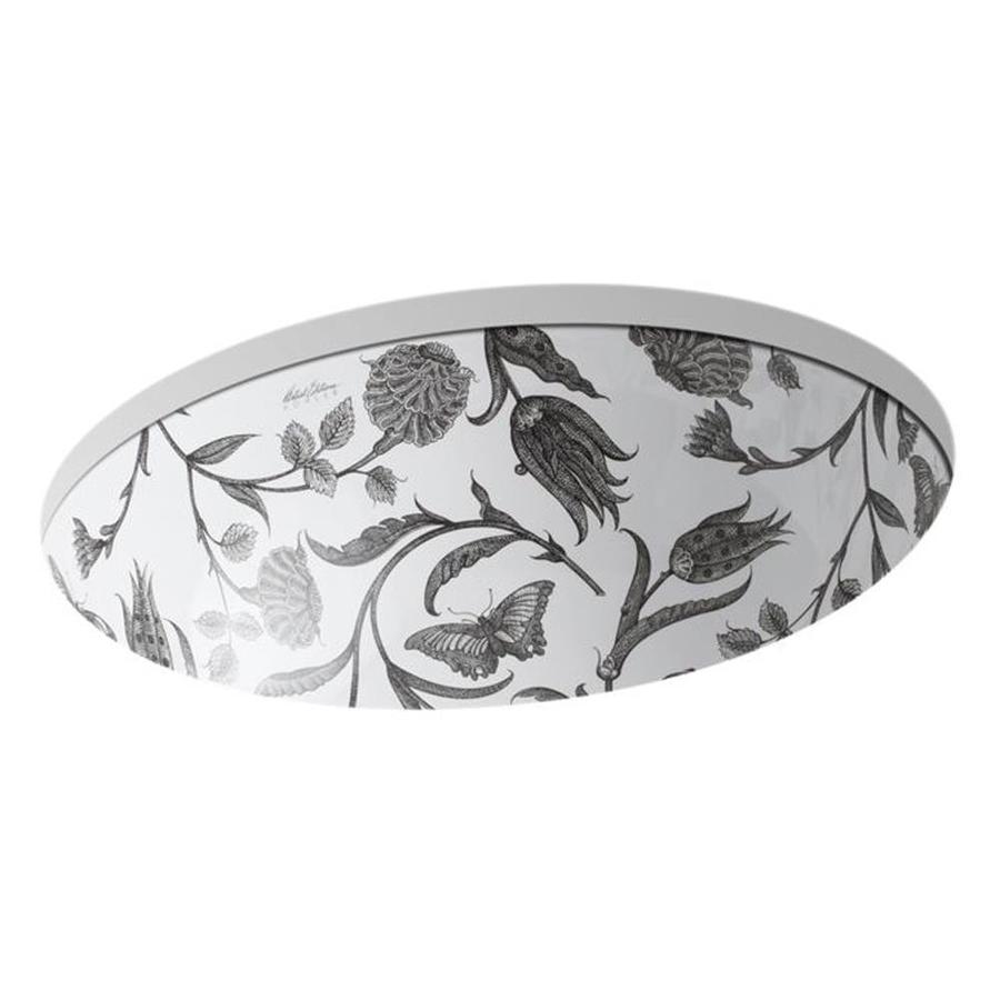 Kohler Artist Editions Caxton Botanical Study Undermount Oval Kohler Artist Editions Caxton Botanical Study Undermount Oval Bathroom Sink With Overflow