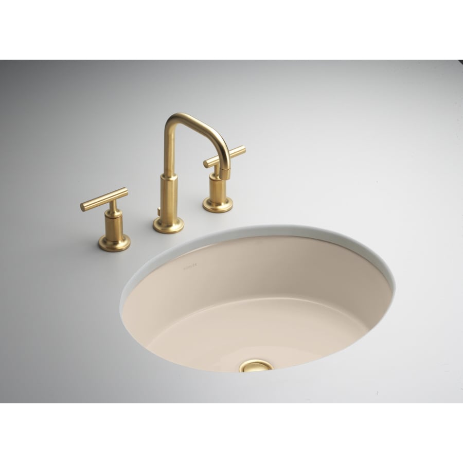 KOHLER Verticyl Innocent Blush Undermount Oval Bathroom Sink (19.125in
