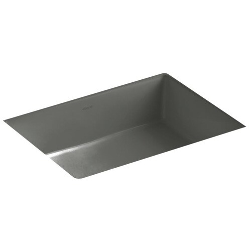KOHLER Verticyl Thunder Grey Undermount Rectangular Bathroom Sink with