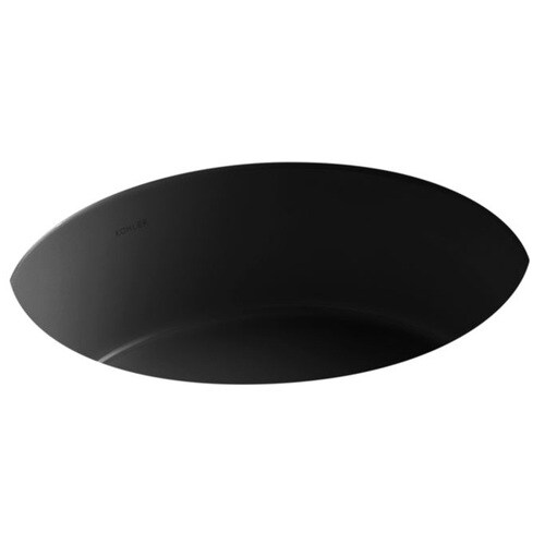 KOHLER Verticyl Black Black Undermount Round Bathroom Sink with