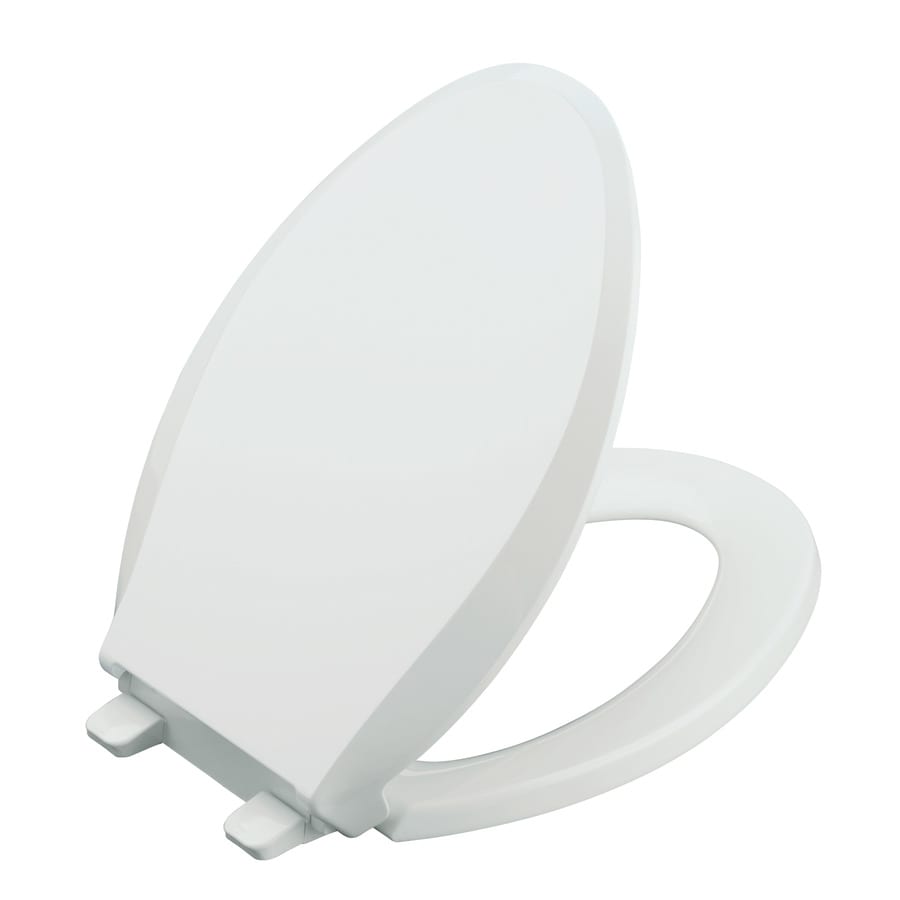 Biscuit Elongated Toilet Seat Closed Front Slow Close Lid Grip Tight Bowl Cover 