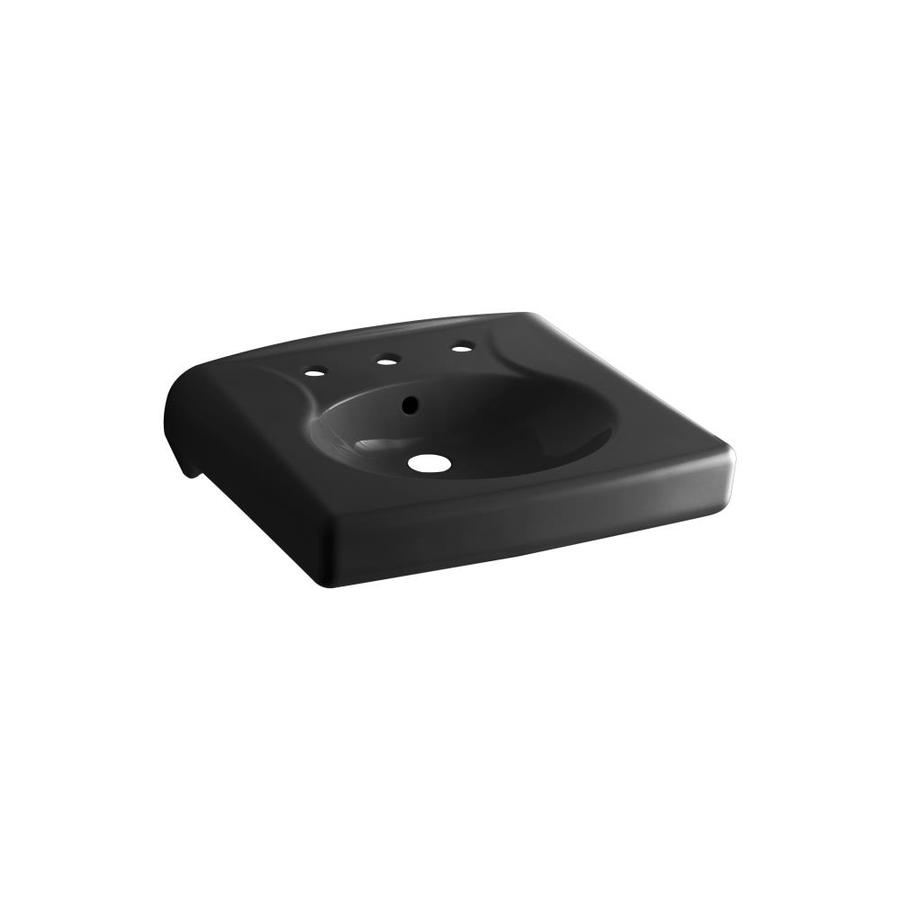 Shop KOHLER Brenham Black WallMount Rectangular Bathroom Sink with