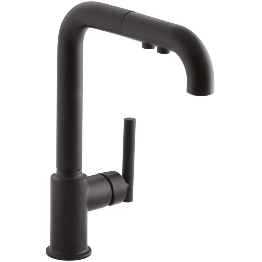 KOHLER Purist Matte Black 1 Handle Deck Mount Pull Out Handle Kitchen   650531931610 