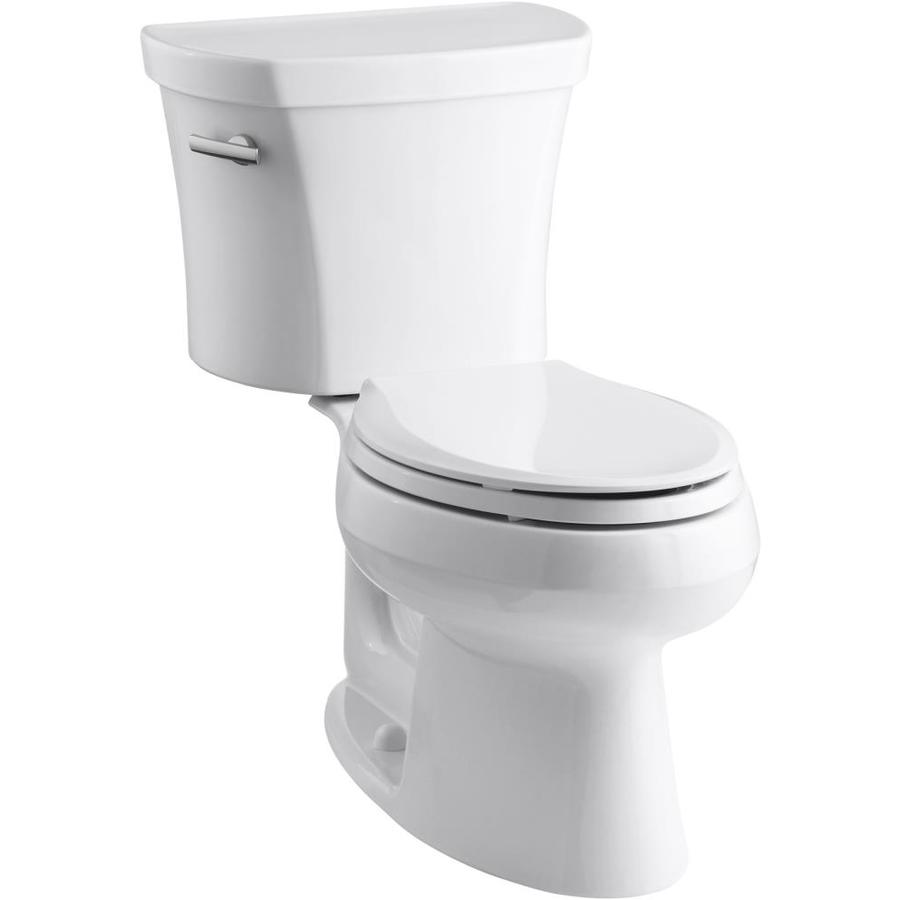 KOHLER Wellworth White WaterSense Elongated Standard Height 2piece Toilet 14in RoughIn Size