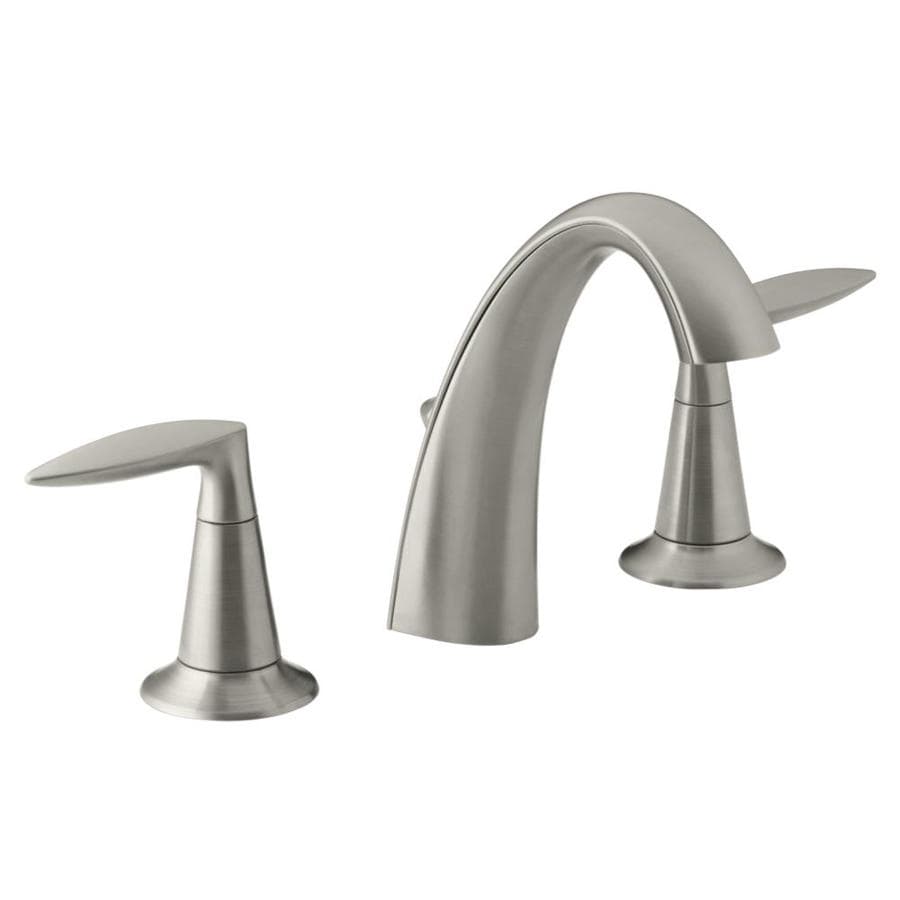 Shop KOHLER Alteo Vibrant Brushed Nickel 2Handle Widespread WaterSense Bathroom Faucet Drain 