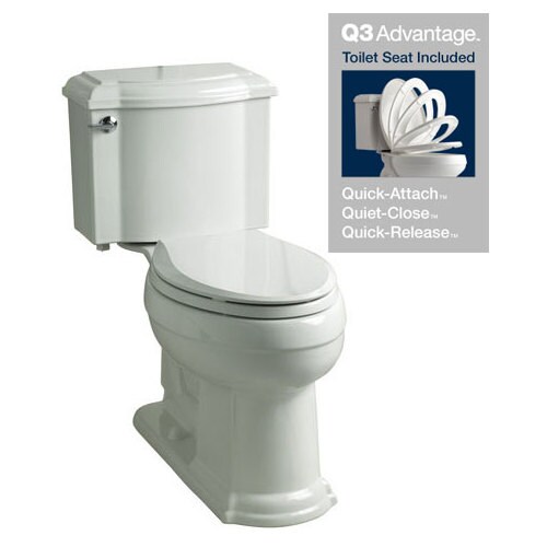 KOHLER Devonshire White WaterSense Chair Height 2Piece Toilet 12in